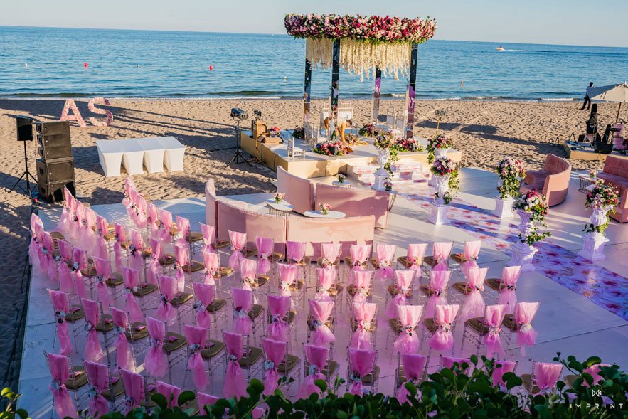Mandap- pink decor for wedding mandap